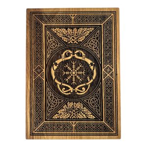 Aegishjalmur - Icelandic rune, wall decoration, wood 32x46cm