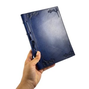 INDIGO, leather notebook, lined, blue
