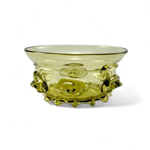 Kraustrunk - bowl, historical green glass