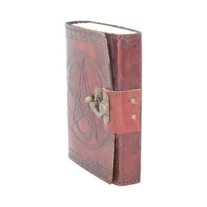 Pentagram, leather book of shadows - notebook