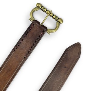 BOHEMIA ceinture médiévale en cuir marron, laiton