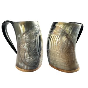 Drakkar, Viking ship, horn cup