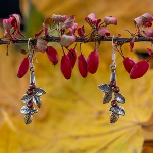 Cranberries, Earrings, silver