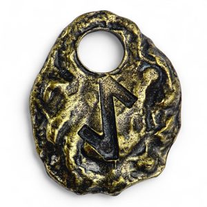 IHWAZ - rune, old brass