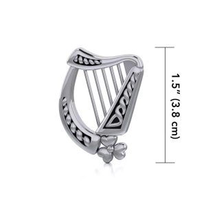 IRISH HARP, silver pendant