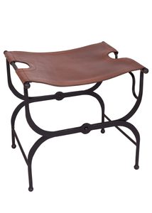 Folding Roman chair, metal and leather
