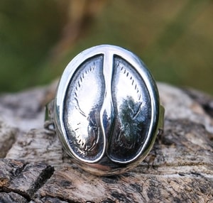 Empreinte de cerf, bague, argent