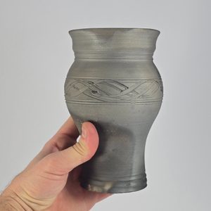 Medieval goblet, smoked ceramics