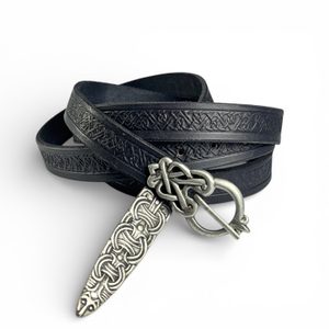 BORRE Viking Leather Belt embossed black