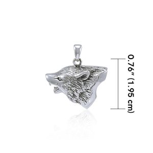 HOWLING WOLF, silver pendant