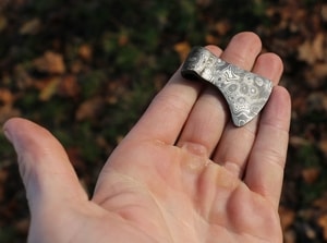 BJORNAR, Ax, Pendentif, acier damas