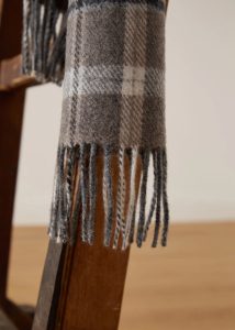 Irish Scarf, Foxford Grey and Mink Check