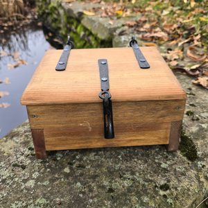 Historical medieval chest, wooden
