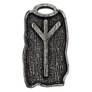 ALGIZ - amulette runique zinc argent antique