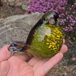 Glasvogel, tschechisches Glas, braun