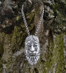 GREEN MAN, THE LORD OF THE NATURE AND REBIRTH, SILVER PENDANT AG 925 - MYSTICA SILVER COLLECTION - PENDANTS{% if kategorie.adresa_nazvy[0] != zbozi.kategorie.nazev %} - JEWELLERY{% endif %}