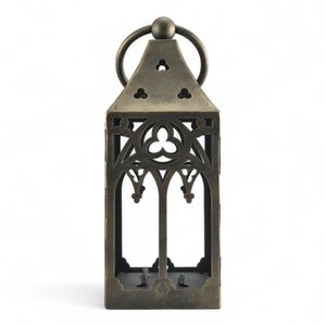 Mittelalterliches Windlicht - GOTIKA, Kerzenhalter für Teelichter, gold