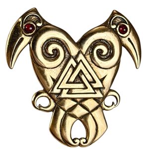 HEART OF THE NORTH, Hugin and Munin, bronze viking pendant