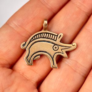 BOAR, bronze pendant