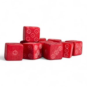 Bone Roman dice - red