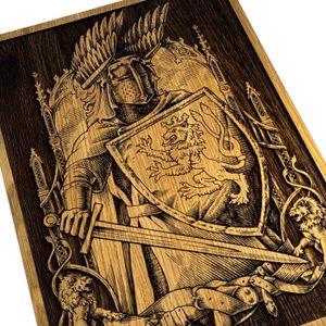 King Premysl Otakar II of Bohemia, wood 32x44 cm