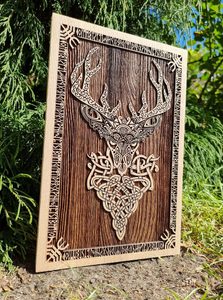 DEER WALL DECORATION 45CM OAK - STATUETTES, RELIEFS, COFFRES{% if kategorie.adresa_nazvy[0] != zbozi.kategorie.nazev %} - BOIS ET SCULPTURES{% endif %}