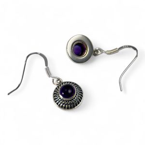 POMPEII, silver antique earrings, amethyst, Ag 925/1000