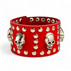 ROCKER, leather bracelet, skulls