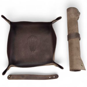 Plateau en cuir fossile, trilobite