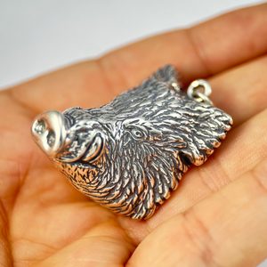 SANGLIER - pendentif, argent massif