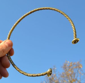 BRASS TORQUES, hand made Celtic torc