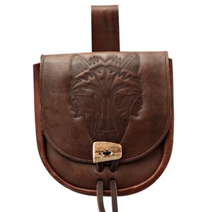 WOLF, leather bag, brown