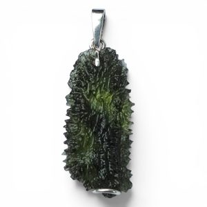 Pendentif en argent avec moldavite naturelle, Ag 925
