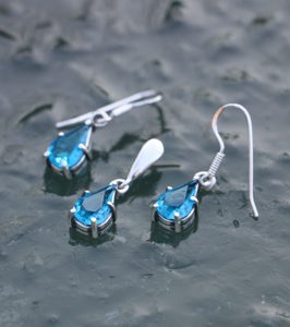 POLARIS, silver jewelry set, glass, Ag 925