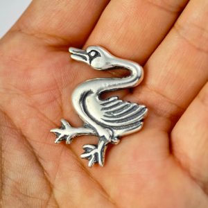 SWAN, medieval pendant, silver