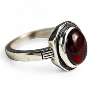 Medieval silver ring with garnet, Ag 925/1000