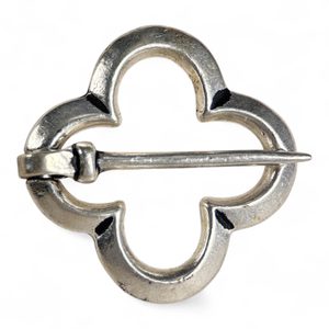 MEDIEVAL BROOCH, costume, bronze, silvered