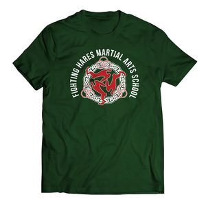 FIGHTING HARES, Irish Stick Fighting, green men's t-shirt