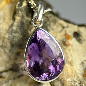 LYRA, silver pendant, amethyst Ag 925/1000 XL stone