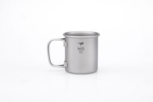 Ti3200 Single-Wall Titanium Mug with Folding Handle