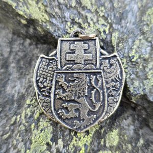 MARQUE LÉGIONNAIRE UNIE, pendentif, zinc, laiton ancien