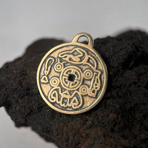 MONEY AMULET, bronze pendant