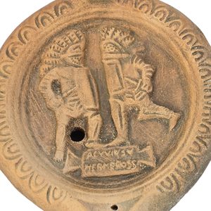 OIL LAMP, gladiator's duel, lantern