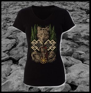 WOLF WARRIOR, SLAVIC LADIES' T-SHIRT - COLORED - T-SHIRTS - DAMEN{% if kategorie.adresa_nazvy[0] != zbozi.kategorie.nazev %} - NAAV{% endif %}