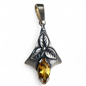 SHAMROCK, pendant, silver 925 and citrine