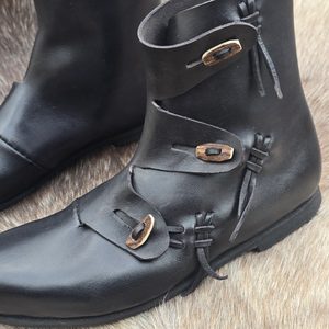 BORG, leather shoes early middle ages black - Vikingy