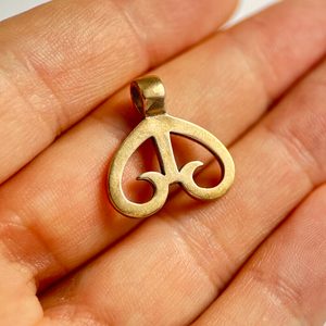 HEART LUNULA, bronze pendant