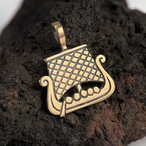 VIKING SHIP, bronze pendant