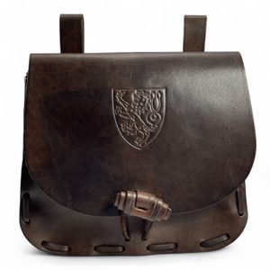 Leather medieval satchel with coat of arms - Bohemia