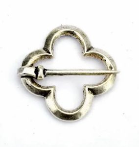 Mittelalter BROSCHE, Kostüm, Bronze, versilbert
